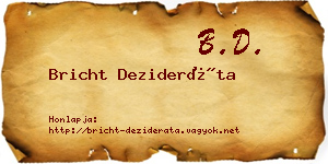 Bricht Dezideráta névjegykártya